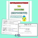 Introduction to Indices (Exponents) Notes and Worksheets