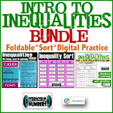 Introduction to Inequalities BUNDLE: notes, practice, sort