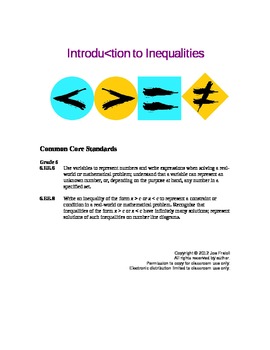 Preview of Introduction to Inequalities Lesson Plan