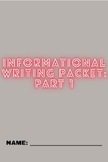 Introduction to Informational Writing Packet