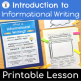 Introduction to Informational Writing Printable Lesson
