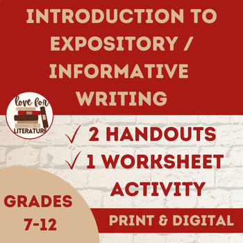 Preview of Introduction to Expository Essay Writing | Worksheet Activity