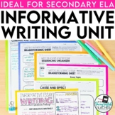 Explanatory and Informational Writing Unit for Secondary ELA