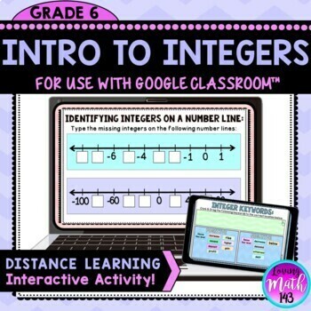 Preview of Introduction to Integers Digital Math Activity for Google Drive™