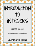 Introduction to Integers Guided Notes