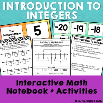 Preview of Integers Interactive Notebook