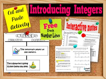 Preview of Introduction to Integers:  Interactive Notes and Activity