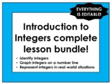 Introduction to Integers Lesson: Notes, Activity, Practice