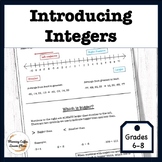 Introduction to Integers, Worksheets and Differentiated No