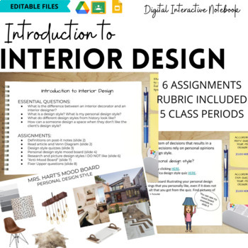 Preview of Introduction to Interior Design Digital Interactive Notebook
