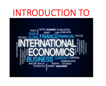 Preview of Introduction to International Economics