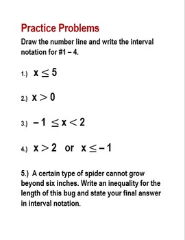 Interval Notation Notes And Practice By Janet Knox Tpt