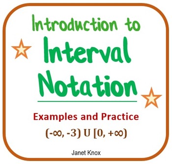 Preview of Interval Notation:  Notes and Practice