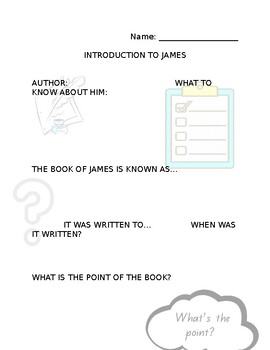 Preview of Introduction to James note sheet
