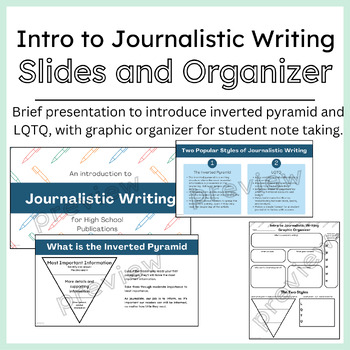 Preview of Introduction to Journalistic Writing Slides and Graphic Organizer