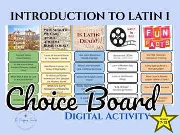 Preview of Introduction to Latin I Digital Choice Board