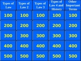 Introduction to Law Jeopardy