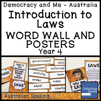 Preview of Introduction to Laws Word Wall and Posters | Year 4 HASS Australian Government