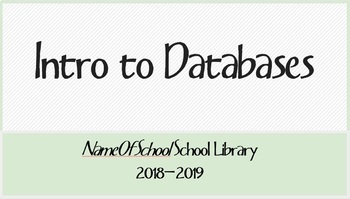 Preview of Introduction to Library Databases PowerPoint and Activities