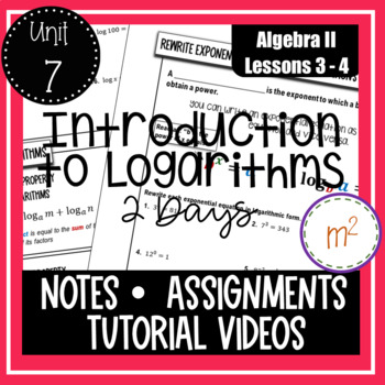 Preview of Introduction to Logarithms - 2 Days (Algebra 2)