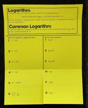 introduction to logarithms common core algebra 2 homework answers