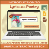 Introduction to Lyrics as Poetry: Interactive Google Slide