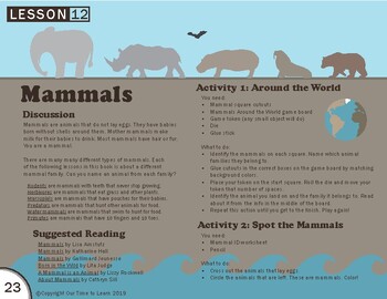 Introduction to Mammals Lesson Plan by Our Time to Learn | TpT