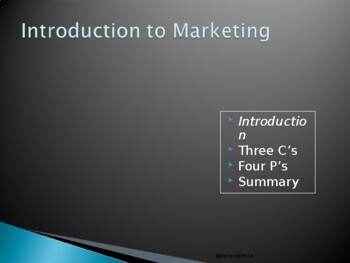 Preview of Introduction to Marketing Lesson (editable PPT)