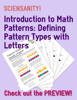Preview of Introduction to Math Patterns: Using Letters to Identify Patterns