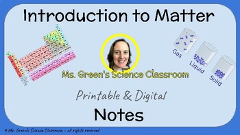 Preview of Introduction to Matter Google Slides Presentation and Notes