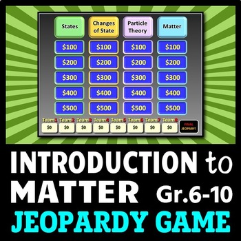 Preview of Introduction to Matter - Jeopardy PowerPoint Game {Editable}