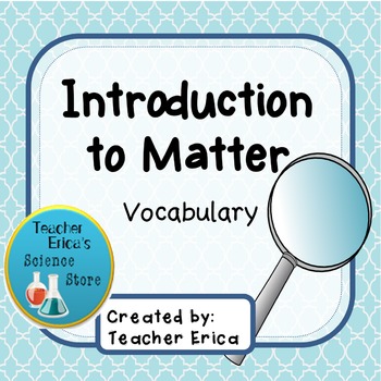 Preview of Introduction to Matter Unit Word Wall Vocabulary