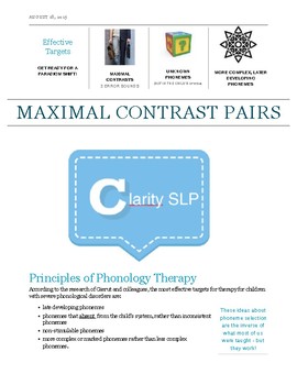 Preview of Introduction to Maximal Pair Therapy for Speech Sound Disorders