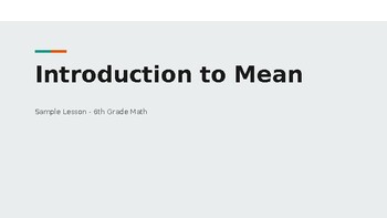 Preview of Introduction to Mean/Average Editable PPT