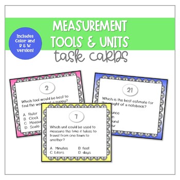 Preview of Introduction to Measurement Task Cards [Customary & Metric Units and Tools]