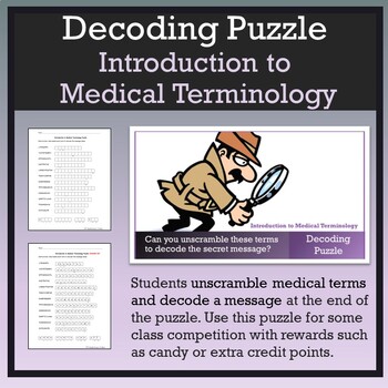 Preview of Introduction to Medical Terminology (Chapter 1) Fun Decoding Puzzle