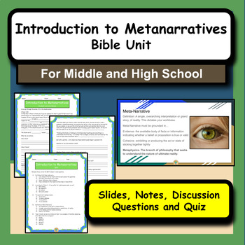 Preview of Introduction to Metanarratives Unit for Bible or Sunday School Class