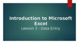 Introduction to Microsoft Excel - Lesson 3 - Data Entry
