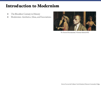 Introduction to Modernism by Professor Schweitzer Literature Lectures