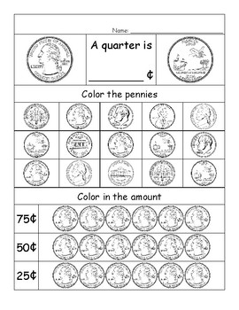 Quarter Dime Nickel Penny Worksheet