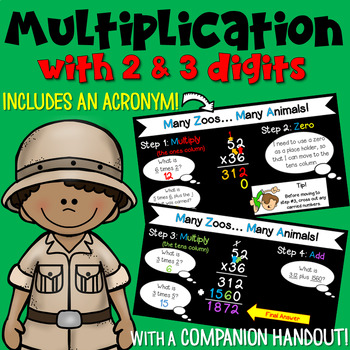 Preview of Double-Digit Multiplication PowerPoint Lesson using the traditional algorithm