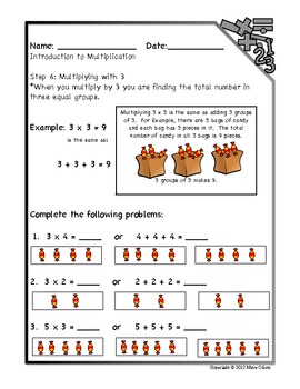 Introduction to Multiplication Workbook Part 2: Multiplying with 2 & 3