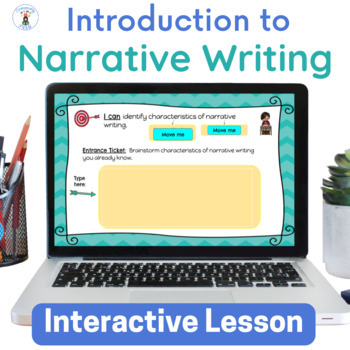 Preview of Introduction to Narrative Writing Interactive Lesson for Google Slides