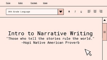 Preview of Introduction to Narrative Writing Slides