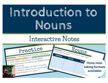 Preview of Introduction to Nouns: Interactive Notes