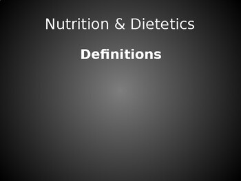 Preview of Introduction to Nutrition & Dietetics PPT lecture