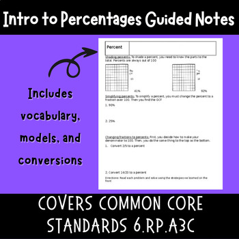 Preview of Introduction to Percents Guided Notes