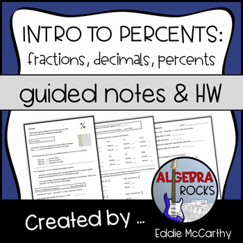 Preview of Introduction to Percents - Fractions, Decimals, Percents Guided Notes Intro