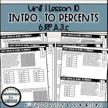 Preview of Introduction to Percents Lesson | 6th Grade Math