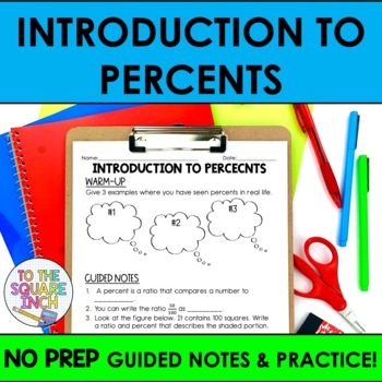 Preview of Introduction to Percents Notes & Practice | Guided Notes | +Interactive Notebook